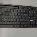 Wireless Keyboard and Mouse Combo, MARVO 2.4G Ergonomic Wireless Computer Keyboard with Phone Tablet Holder, Silent Mouse with 6 Button, Compatible with MacBook, Windows (Black)