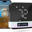 Meross Smart Thermostat for Home, WiFi Thermostat Works with Matter, Alexa, Apple Home, Google Assistant, App & Voice Control, 7x24h Scheduling, Energy Saving, C-Wire Required