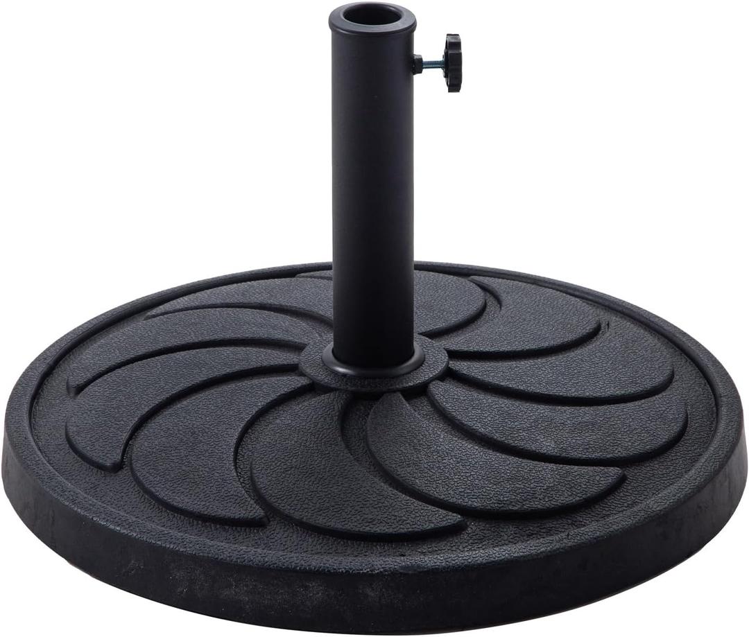 C-Hopetree 40 lb Round Heavy Duty Round Base Stand for Outdoor Patio Market Table Umbrella, Black