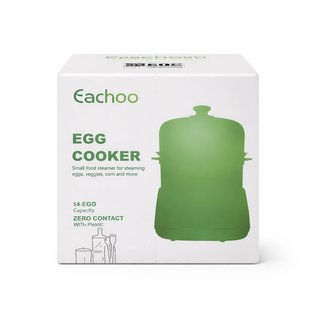 Hard Boiled Egg Cooker - CACHOO 14-Egg Rapid Stainless Steel Egg Boiler with 30-Min Timer & Auto Shut Off, Compact Electric Vegetable Steamer for Cooking, Dishwasher Safe