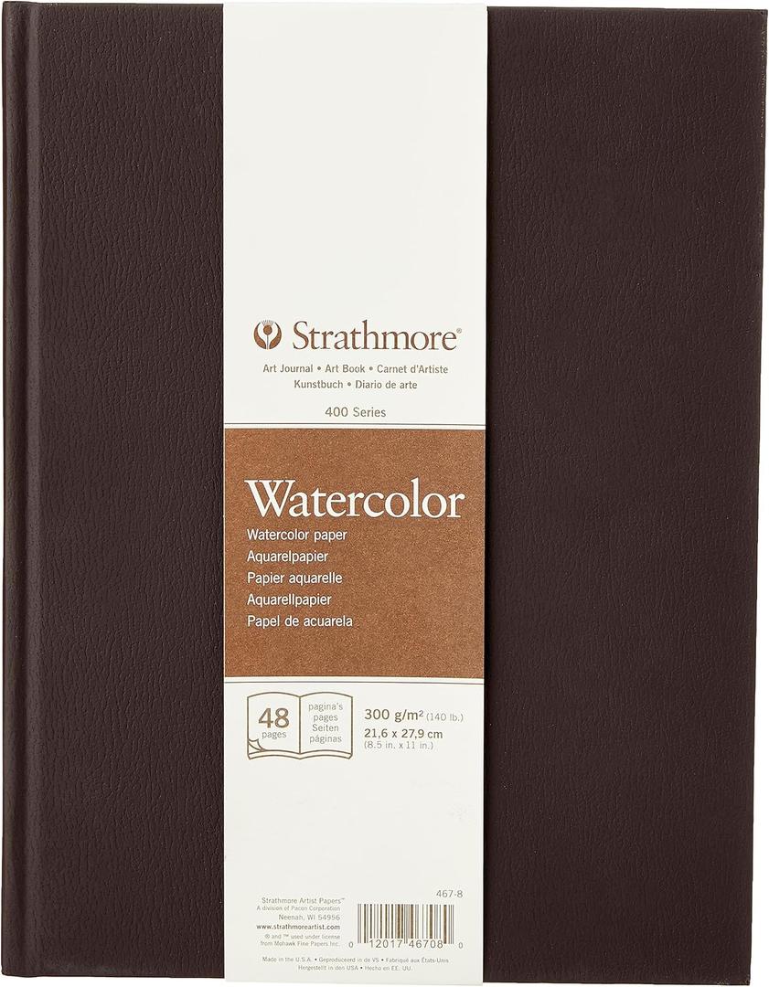 Strathmore (467-8 STR-467-8 48 Sheet No 140 Watercolor Art Journal, 8.5 by 11", 8.5"x11", White, 24