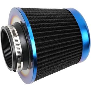 Cold Air Intake Filter, High Performance, Washable Filter, Clamp-On Replacement Air Filter, Flange Diameter 3inch/76mm Black