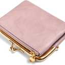 RNIEGA Wallet Women Small RFID Blocking Bifold Leather Wallets for Women Vintage Coin Purse With Zipper and Kiss Lock