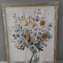 Botanical Wall Art, Blue Wildflower Vase Wood Picture, 18x24 Set of 2, 18" x 24" x 2 Panels