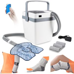 YOUKADA Cold Therapy Machine for Knee After Surgery, 4 Customizable Modes, Ice Machine for Knee, Shoulder, Hip & Ankle, Adjustable Cooling for Post-Surgery Recovery & Arthritis Pain Relief (White & gray)