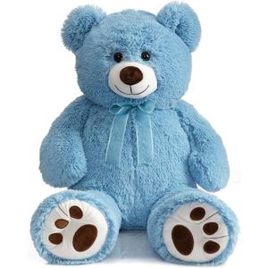 HollyHOME Teddy Bear Stuffed Animal Plush Giant Teddy Bears with Footprints Big Bear 36 inch Blue