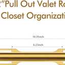 FIRJOY 12" Valet Rod for Closet Pull Out (2 Pack, Brushed Gold)