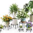 7 Pack Metal Plant Stands, Anti-Rust Plant Holder Outdoor Flower Pot Stands, Indoor Plant Stands for Patio, Heavy Duty Plant Shelf Multiple Plant Display for Home, Garden