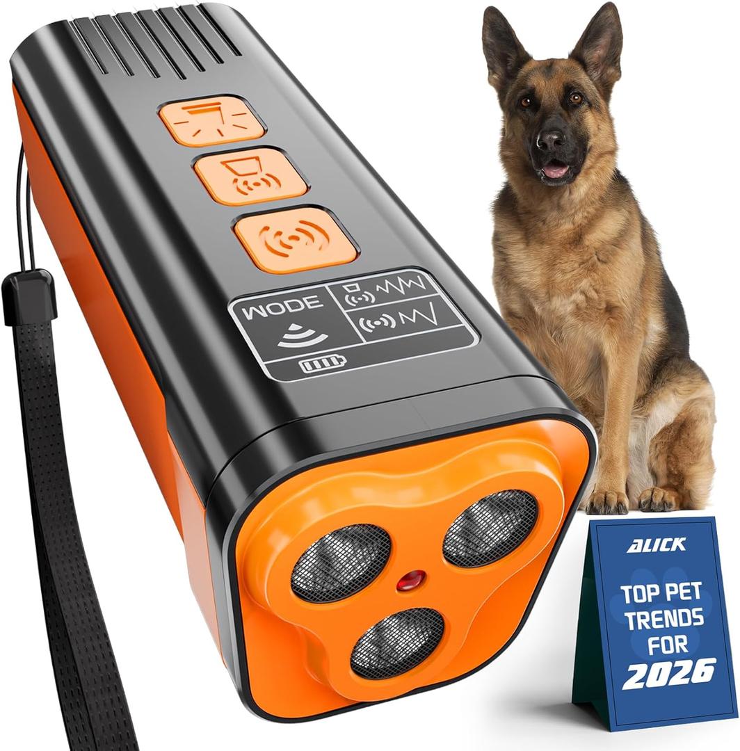 Dog Bark Deterrent Devices for Training Collar and Pet Supplies Ultrasonic Dog Whistle Corrector with Small and Medium Box Size Gentle Leader for Dogs with Instant Button Silencer Technology
