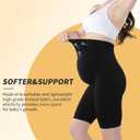 Women Maternity Shorts Pregnant Seamless Biker Shorts Over The Belly Pregnancy Yoga Active Athletic Workout Shorts (Black, XXL)