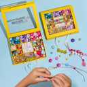 HolidayQbee DIY Bead Keychain Making Kit for Kids Beaded Bag Charm Kit Alphabet Beads Muti-Colorful Heart Pony Bead for Key Chain Making Kit Bag Charm Making Kit Gifts for Boy Girls