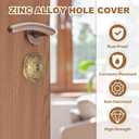 PATIKIL Door Hole Cover Plate, 2 Inch Zinc Alloy Flower Round Deadbolt Knobs Fixing Cover with Hex Wrench Fits Doors 2" to 4-3/4" Thick for Hole Filling Decoration, Vintage Blue