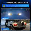 Golf Cart LED Light Kit for EZGO TXT 1996-2013, 12V Street Legal EZGO TXT Headlight and Taillight kit with Wiring Harness, High-Brightness, Black Kit