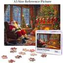 Christmas Wooden Puzzle 500 Piece Jigsaw Family Friendly Brain Teaser 15x20.4 Inches Unique Design for Home Decor and Birthday Party Gift Toy