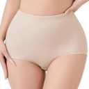 Dulchany Tummy Control Shapewear Panties for Women Body Shaper Underwear Girdle Panty (Large, Mid Waisted-nude)
