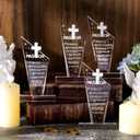 Kosiz 4 Pastor Appreciation Gifts Christian Decorations Acrylic Cross Plaques for Men Women Church Retirement Keepsake Religious Thank You Decor Gratitude Saying Sign (Stylish Pastor)