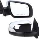 Right Passenger Side Mirror Fits 2019 2020 2021 2022 2023 2024 2025 Ford Ranger With Power Folding Power Glass Blind Spot Heated Turn Signal Puddle Light Chrome Replace#KB3Z17682FA(12Pins)