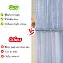 10ft x 7ft Baby Blue Chiffon Backdrop Curtain with Lights String for Parites Wedding Light Blue Curtain Photo Backdrop Drapes for Baby Shower Birthday Party Home Decorations