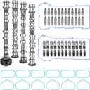 Intake & Exhaust Camshaft Kit with Rocker Arms Lifters and Gaskets Compatible with 2016-2024 Dodge Chrysler Jeep Ram 3.6L Pentastar V6 Engine Replace# 5047912AC 5047913AC 5048029AC 5048030AC 5047896AC