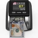 PONNOR AL-135T Counterfeit Bill Detector Money Checker Machine with 3" Digital Screen, Total Value Add Function, 4-Way Orientation & Pass/Fail Indicator Mode, Compatible with USD/EUR/CAD/MXN