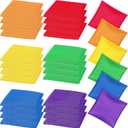 Shappy 24 Pcs Nylon Cornhole Bean Bags for Tossing 6" x 6" Tossing Cornhole Bags Set Regulation All Weather for Sack Hand Toss Games Family Party Throwing Adults(Bright Colors,Classic)