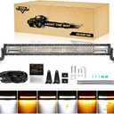Auxbeam 30 Inch 180W LED Light Bar, 6 Modes Spot Flood Combo Offroad Lighting Amber White Strobe Fog Light, Memory Reset Function Waterproof Driving Work Light with 10FT Wiring Harness Kit