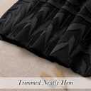 Lecloud Leia 2 PCS Black Sheer Kitchen Curtains 36 Inch Length, Airy & Breathable Clip Textured Leaf Cafe Living Room Voile Curtain Tiers, Dual Rod Pockets Jacquard Bathroom Bedroom Drapes, 38W x 36L