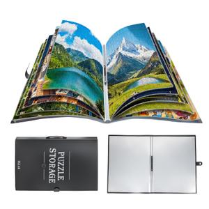 1000 Pcs Puzzle Storage Portfolio Folder with 20 Acid- Free Pockets, Large Capacity Puzzle Organizer, Portable, Dustproof and Protective Accessory for Jigsaw Enthusiasts White