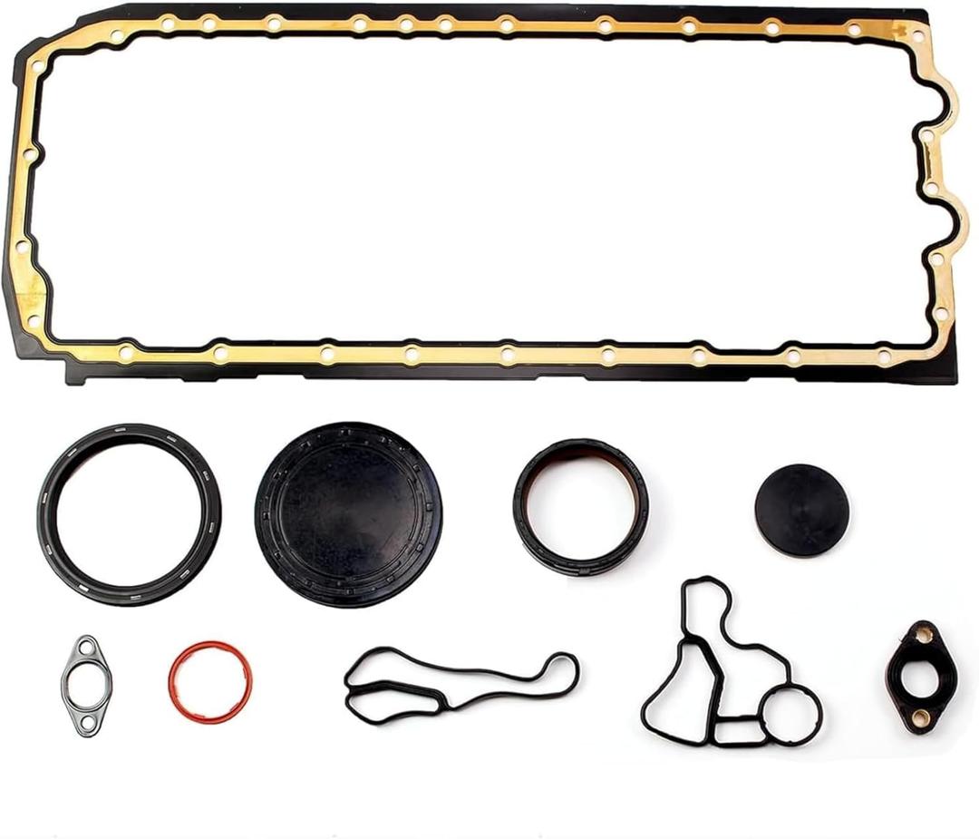 AUCERAMIC 11137600482 11137548031 N54 N55 Oil Pan Gasket Set Fit for 2008-2018 BMW 135i 135is 335i 335xi 335is 435i 535i 640i 740i 740Li X1 X3 X4 X5 X6 E82 E88 F01 F26 F87 3.0L Turbo N54B30 N55B30