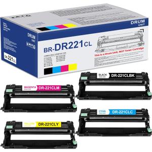 DR221CL DR-221CL Drum Unit Replacement for Brother DR-221CL DR221 DR 221 CL Drum Unit HL-3140CW HL-3150CDW, HL-3170CDW, HL-3180CDW, MFC-9130CW, MFC-9330CDW, MFC-9340CDW, DCP-9020CDN Printer, 4 Pack