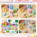 25 Pack Easter Egg Gift Boxes with Clear Window DIY Craft Supplies, Surprise Egg Display, Party Favors, Fillable Plastic Holder, Kids Easter Treats, Table Decor 5 Colors Display