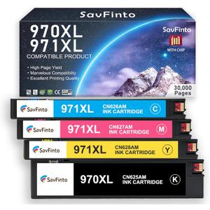 970XL 971XL Ink Cartridges High Yield Combo Pack Compatible with HP 970XL 971XL 970 971 Ink Cartridges Work for HP OfficeJet Pro X451dw X451dn X476dw X476dn X576dw X551dw Printer (4-Pack)