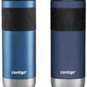 Contigo SNAPSEAL Insulated Stainless Steel Travel Mug with Grip 20oz. Blue Corn Transparent Satin & Midnight Berry