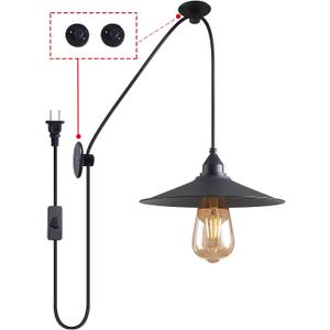 Hanging Lamp With Plug-in Cord - Outdoor Waterproof Pendant Light for Patio - MA6006