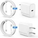 Susnwere iPhone 15 Charger 6 Ft with 20w USB C Charger Block,2-Pack 20W Fast Wall Charging for 15/15 Pro/Pro Max/iPad Pro AirPods/Samsung and More, with 2 Pack 6ft USB-C Cable