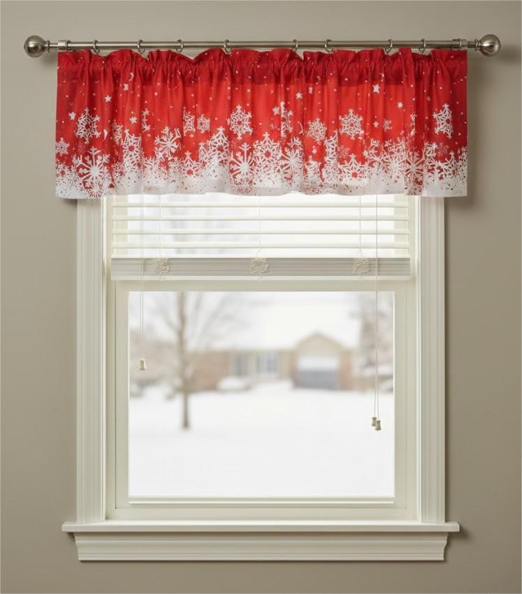 Christmas Snowflakes Window Valances 51x16.75"