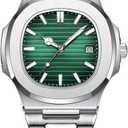 Men Quartz Movement Watch Waterproof Luminous Men's Watch, Stainless Steel Strap Business Watches (Green)
