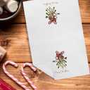 Red Holly Berries Christmas Kitchen Towels Decorative, Red and Green Merry Christmas Hand Tea Towels for Bathroom, Farmhouse Winter Xmas Dish Towel Drying Cloth, 16x24 Inch