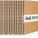 Rosmonde 6 Pack Spiral Notebook College Ruled, 5.8x8.3, 120 Pages (60 Sheets), 100 GSM Thick Paper Notebook, Bulk Spiral Books for Notes, Bulk Business Diary, Bulk Notepads, Bulk Office Planner
