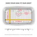 Sink Protector Grid 26-1/16" x 14-1/16",Rear Drain with Corner Radius 3-1/2", Stainless Steel Material, (Rear Drain)