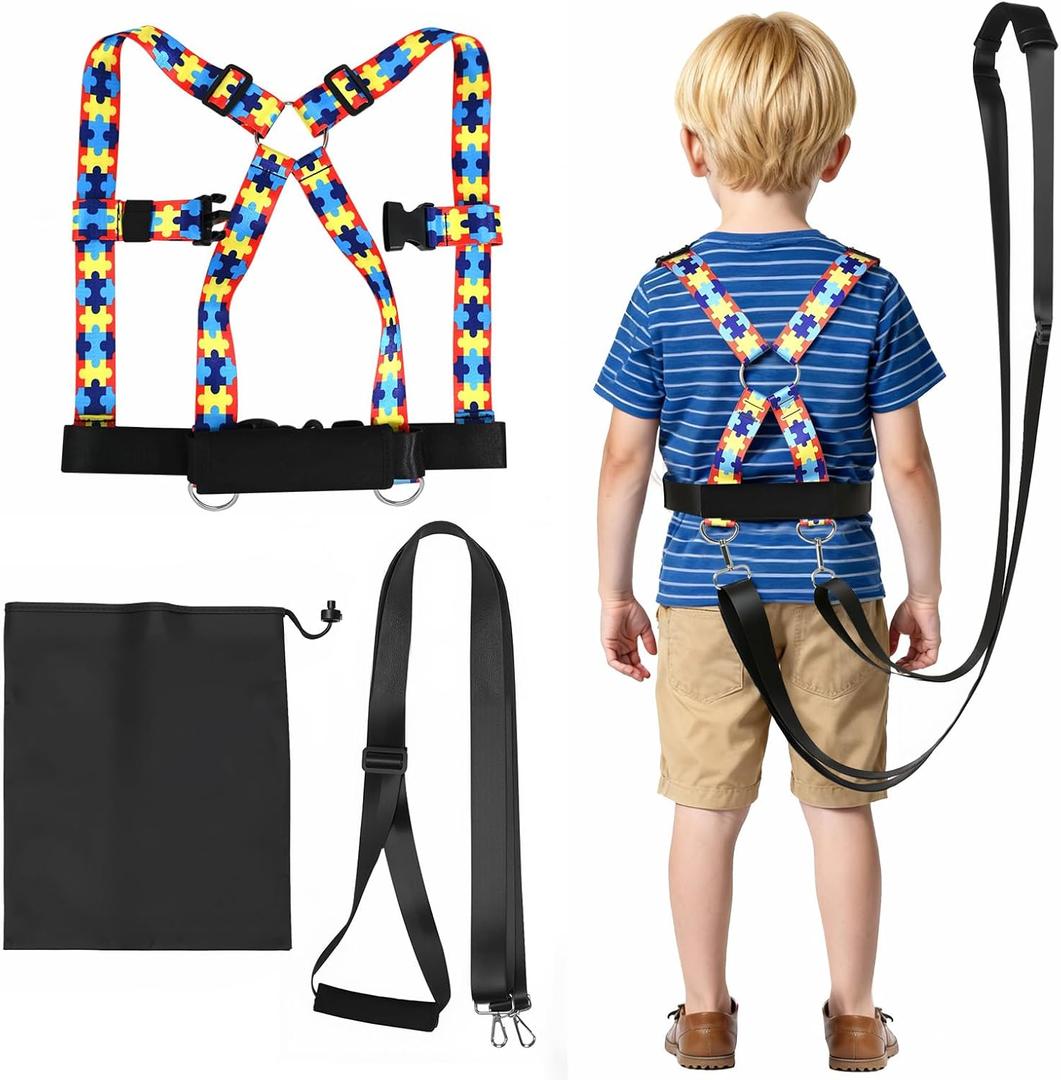 Walking Safety Harness for Older Kids 312 Years, Adjustable Leash Vest for Special Needs, Autism, ADHD, with Strong Grab Handle for Public and Outdoor Safety