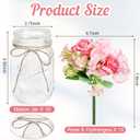 10 Sets Mason Jars Flower Table Centerpiece with Pink Rose Hydrangea Artificial Flowers Jars for Wedding Engagement Dining Party Kitchen Living Baby Bridal Shower