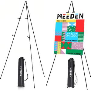 MEEDEN 2 Pcs Easel Stand for Painting and Display: 63" Art Metal Easel Sign Stand with Bag - Portable Foldable Instant Tripod Display Easel Stand for Wedding, Painting Canvas, Presentations, Posters