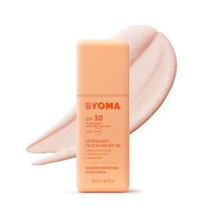 BYOMA SPF 30 Face Fluid - Ultra-Lightweight Facial Sunscreen for All Skin Tones - Luminous Glow, No White Cast - SPF Moisturizer Strengthens Skin Barrier - 1.69 fl.oz