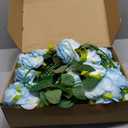 Ovveroche 68 Pcs Ice Blue Artificial Roses Fake Flowers, Silk Flowers with Stems for DIY Wedding Bridal Shower Centerpieces Arrangements Tables Decorations