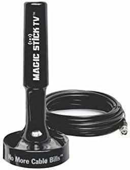 Magic Stick TV MS-50 Model, Signal Booster Antenna for Digital HDTV 1080P HD Channels, 16.5ft Cable, Black