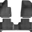 LUCKEASY 3PCS Floor Mat Compatible with Volvo EX30 2024 2025 2026 | 2026 EX30 Accessories, All Weather Floor Liner, 1st & 2nd Row, Heavy Duty, Car Mat, Interior, Black