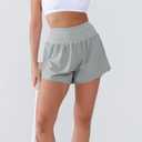 Women's High Waisted Running Shorts with Spandex, Athletic Shorts for Women Light and Airy with Wind-Resistant Fabric (Gray)