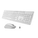 HUO JI Wireless Keyboard and Mouse Combo, Quiet and Soft, Full-Size,  2.4Ghz Computer Keyboard and Ergonomic Wireless Mouse for Windows, Mac Desktop/Laptop/PC/PS