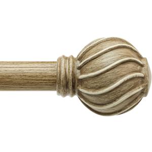 Lootkell Natural Wood Curtain Rods for Windows 48 to 84 Inches Adjustable Length Heavy Duty 7/8" Diameter Window Curtain Rod with Decorative Finials for Outdoor Farmhouse Bedroom Kitchen Living Room